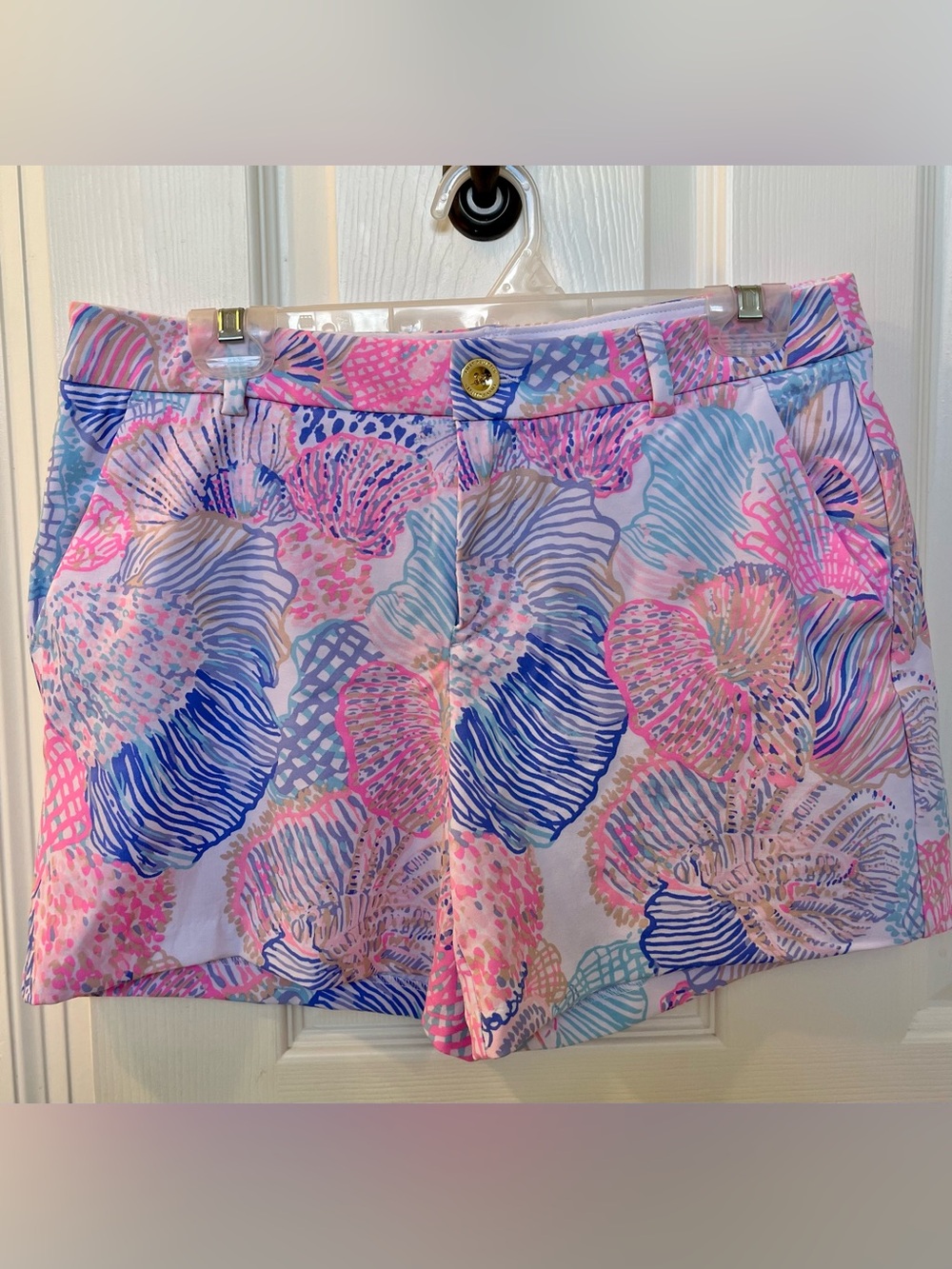 Lilly Pulitzer Pink, Blue & Aqua Floral Print Bermuda Shorts